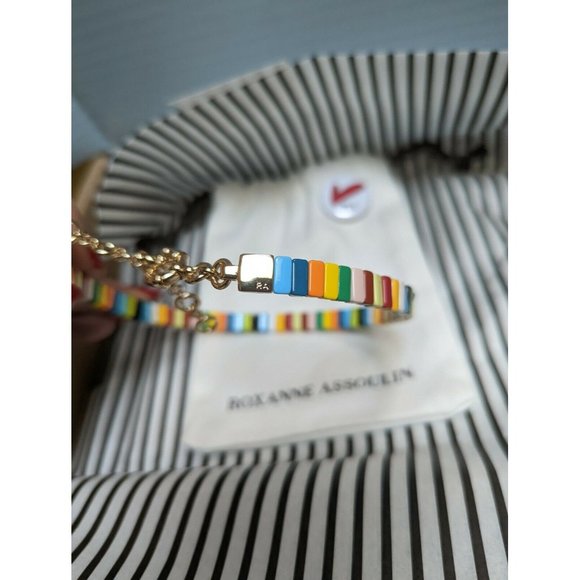 Roxanne Assoulin Necklace Choker Rainbow Brite Bit x Bit Enamel Multicolor NEW! - Picture 5 of 6
